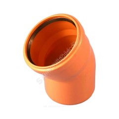 Отвод НПВХ коричневый Дн 110х45гр б/нап в/к Агригазполимер