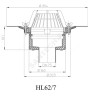 Воронка кровельная HL62 с вертикальным выпуском PP Дн 75 с листвоуловителем, теплоизоляцией, обжимным фланцем HL HL62/7