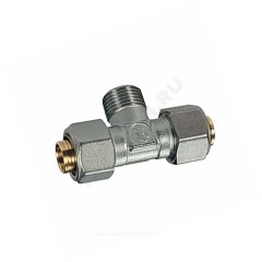 Тройник МП латунь обжим Дн 16х1/2" НР R568AM Giacomini R568MX048