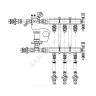 Узел коллекторный этажный латунь Ду 40 для учёта расхода ТЭ GE553-B3 3/4" 4 вых 1/2" Giacomini GE553Y044