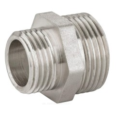 Ниппель латунь никель переходной Ду 20х15 (3/4"х1/2") НР LD LD.67.503.20х15
