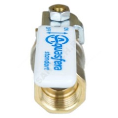 Кран шаровой латунь никель 1101 Standard Ду 40 Ру16 ВР полнопроходной рычаг белый Aquasfera 1101-05