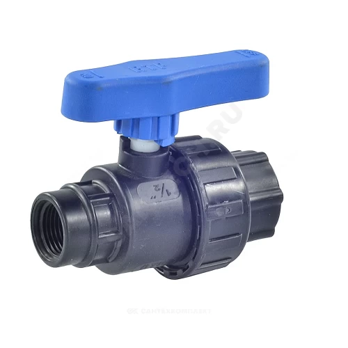 Кран шаровой компрессионный 1/2"x1/2" ВР/ВР Ру10 RTP (РосТурПласт) 17357