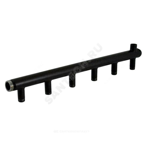 Коллектор сталь Ду 40 1 1/4" НР на 4 вых 3/4" НР м/о 150мм Элит-Металл 3288-ст
