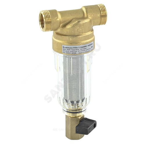 Фильтр сетчатый T-образный латунь Ду 25 Ру16 Тмакс=40 oC G1" НР FF06 Honeywell-Braukmann FF06-1"AA