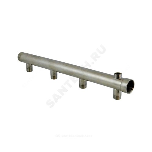 Коллектор нержавеющая сталь Ду 32 1 1/4" ВР/НР на 4 вых 3/4" НР м/о 150мм Элит-Металл 3202