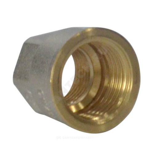 Муфта латунь никель переходная Ду 50х40 (2"х1 1/2") ВР/ВР 9019 ГОСТ 32585-2013 Aquasfera 9019-13