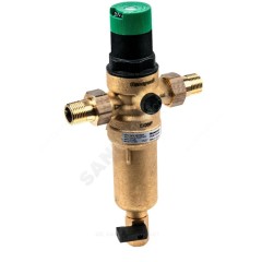 Фильтр сетчатый T-образный латунь Ду 15 Ру25 Тмакс=70 oC G1/2" НР FK06 с регулятором давления Honeywell-Braukmann FK06-1/2"AAM