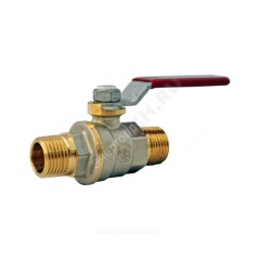 Кран шаровой латунь никель R913L Ду 32 Ру35 НР полнопроходной рычаг красный шар DADO Giacomini R913LX026