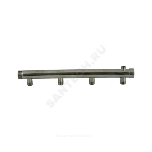 Коллектор нержавеющая сталь Ду 40 1 1/2" ВР/НР на 4 вых 3/4" НР м/о 150мм Элит-Металл 4202