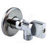 Кран шаровой латунный бытовой хром угловой 1043 G1/2" Ру10 НР бабочка с отражателем Aquasfera 1043-02