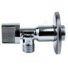 Кран шаровой латунный бытовой хром угловой 1043 G1/2" Ру10 НР бабочка с отражателем Aquasfera 1043-02