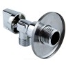 Кран шаровой латунный бытовой хром угловой 1043 G1/2" Ру10 НР бабочка с отражателем Aquasfera 1043-02