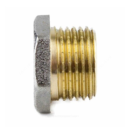 Заглушка латунь никель Ду 20 (3/4") НР 9017 ГОСТ 32585-2013 Aquasfera 9017-02
