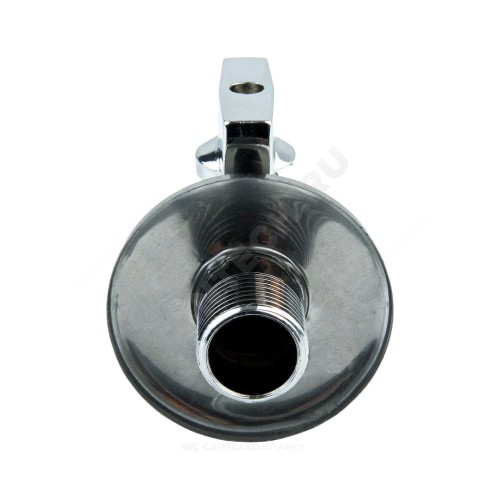 Кран шаровой латунный бытовой хром угловой 1042 G1/2"х3/4" Ру10 НР переходной бабочка с отражателем Aquasfera 1042-02