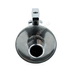Кран шаровой латунный бытовой хром угловой 1042 G1/2"х3/4" Ру10 НР переходной бабочка с отражателем Aquasfera 1042-02