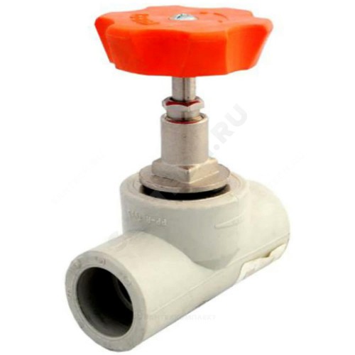 Клапан (вентиль) PP-R запорный серый Дн 20х45гр внутренняя пайка VALFEX 10174020Г