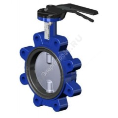 Затвор дисковый поворотный чугун VPI4649-02EP Ду 65 Ру16 с резьб проушинами с рукояткой диск нерж манжета EPDM Tecofi VPI4649-02EP0065