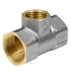 Тройник латунь никель переходной Ду 25х15х25 (1"х1/2"х1") ВР/ВР 9008 ГОСТ 32585-2013 Aquasfera 9008-02