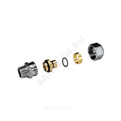Муфта МП латунь хром Дн 20х2,0х3/4" НР R187M Giacomini R187MX096