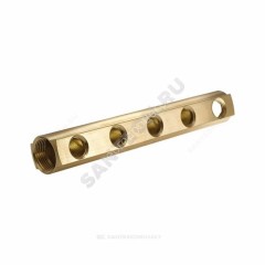 Коллектор латунь 1 1/4" ВР/ВР на 3 вых 3/4" ВР м/о 50мм Апогей 422326 (КЛА 3203.050-4-ВР20)