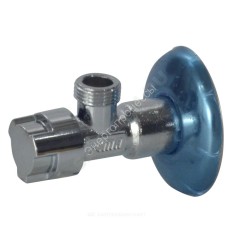 Кран латунный бытовой угловой G1/2"х3/4" Ру10 НР переходной маховик с отражателем Icma 90519AE07