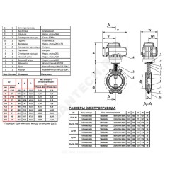 Затвор дисковый поворотный чугун VPI4448-N04EP Ду 40 Ру16 межфл с электроприводом Nutork 380В диск чугун манжета EPDM Tecofi VPI4448-N04EP0040