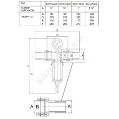 Фильтр сетчатый T-образный латунь Ду 32 Ру25 G1 1/4" НР 751 Icma 83751AG05