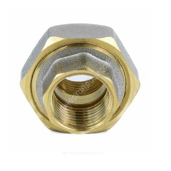 Соединитель латунь никель американка Ду 40 (1 1/2") прямой ВР/ВР 9012 ГОСТ 32585-2013 Aquasfera 9012-05